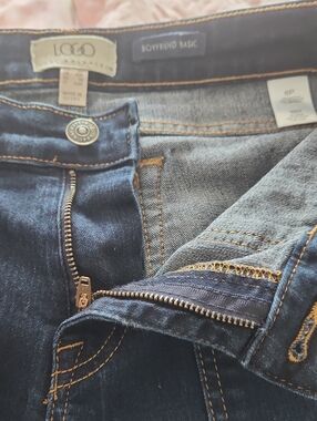 LOGO DARK DENIM BOYFRIEND JEANS